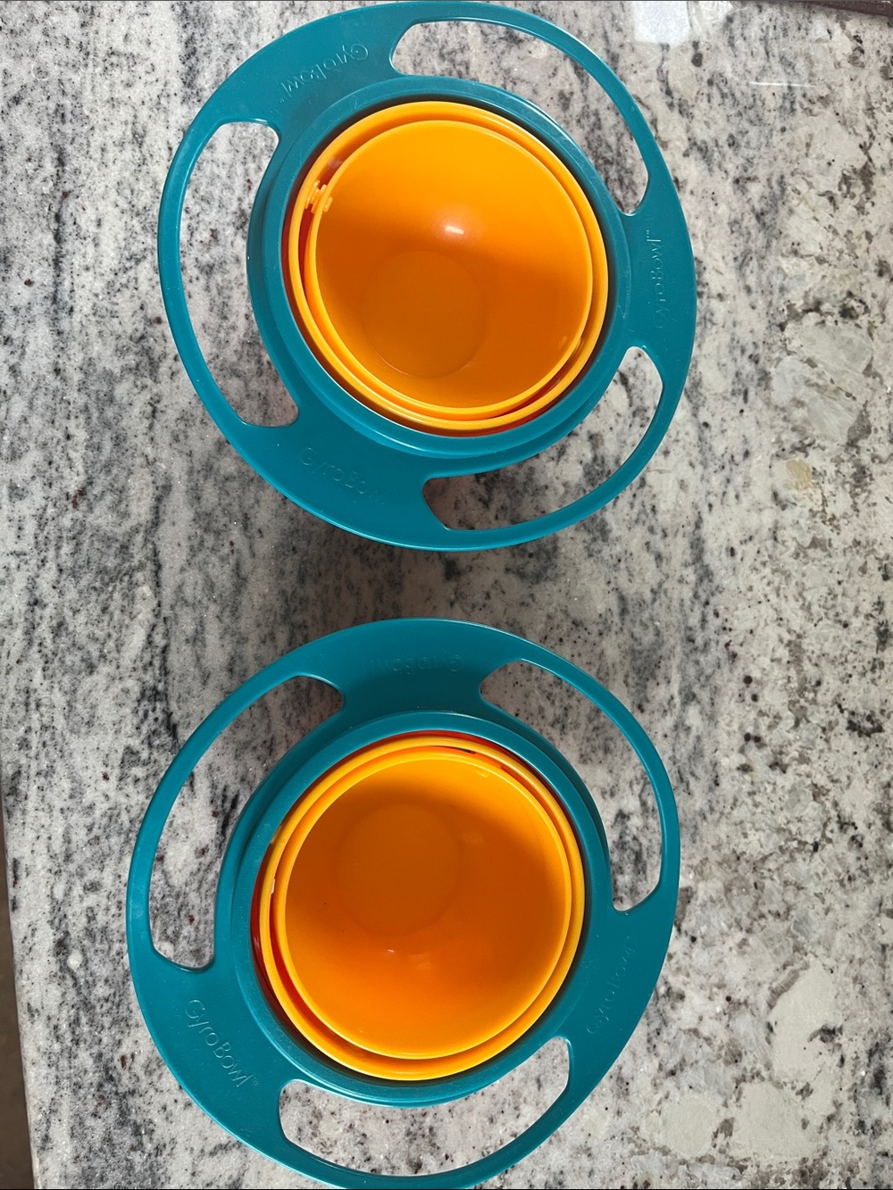 Kids Teal and Orange Spill-Proof Snack Bowl (2-Pack)
